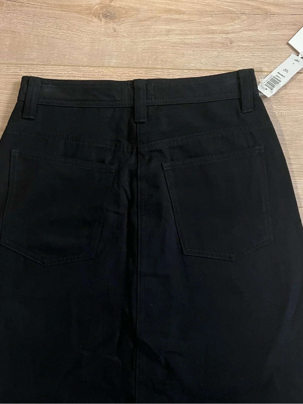 Sunday Best Cynthia Black Button-Front Midi Skirt with Patch Pockets - Picture 6 of 7